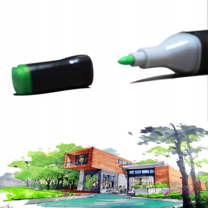 MARKERY ALKOHOLOWE ZESTAW 80SZT FLAMASTRY DWUSTRONNE PISAKI MAZAKI + TORBA