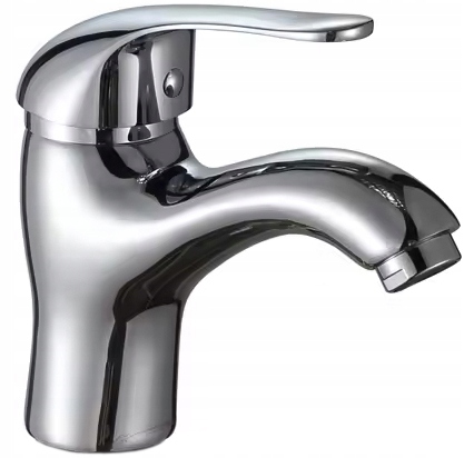 BATERIA ŁAZIENKOWA UMYWALKOWA KRAN DO UMYWALKI STOJĄCA CHROM STAŁA WYLEWKA