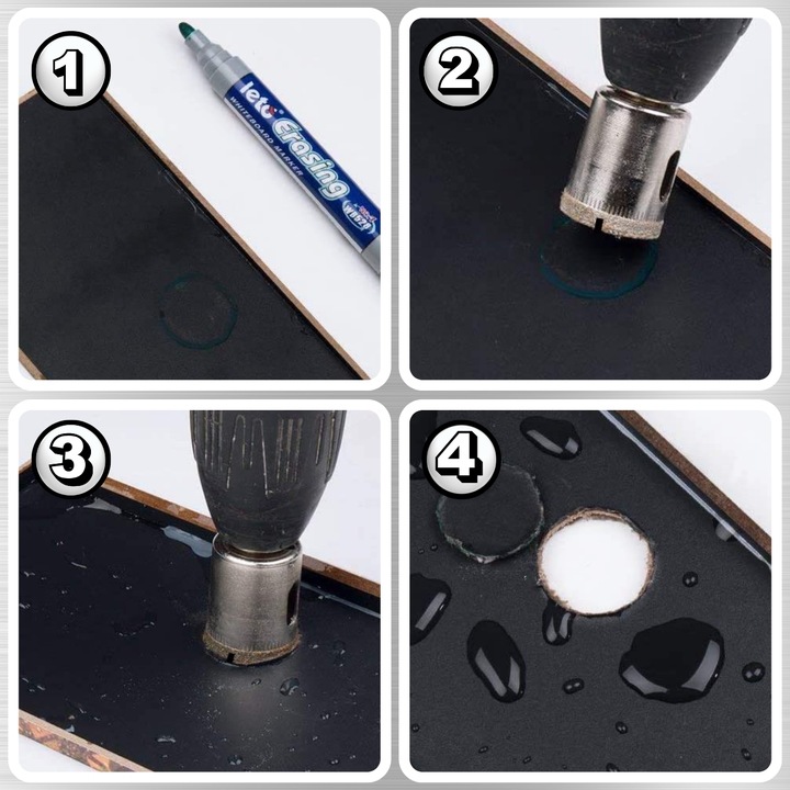 WZMOCNIONE OTWORNICE DIAMENTOWE DO GRESU PŁYTEK GLAZURY SZKŁA 10szt