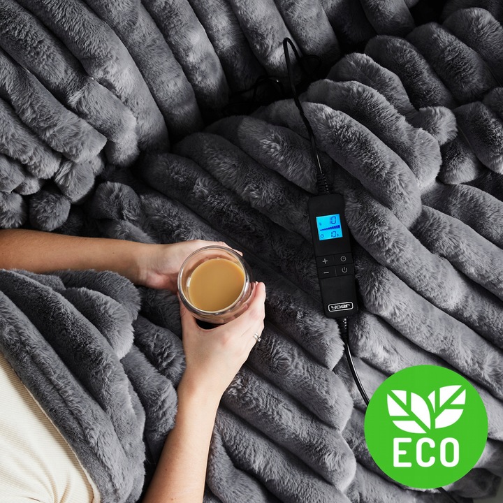 Koc elektryczny DUŻY 180x160 Mata grzewcza Yoer pilot LCD gruby 160W +Timer