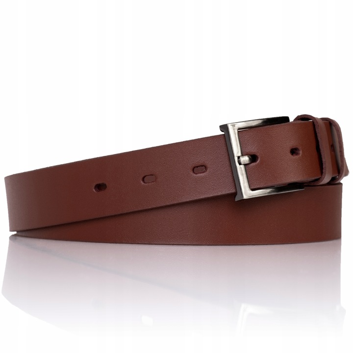 SEPHER Pasek skórzany klasyczny J. BRĄZOWY męski
