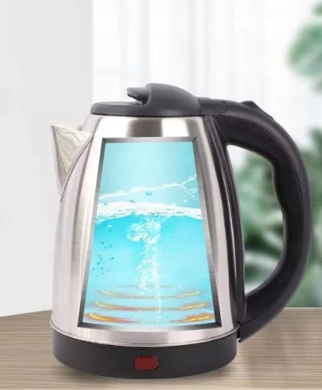 CZAJNIK ELEKTRYCZNY BEZPRZEWODOWY 1500W 2L DUŻY SREBRNY STAL