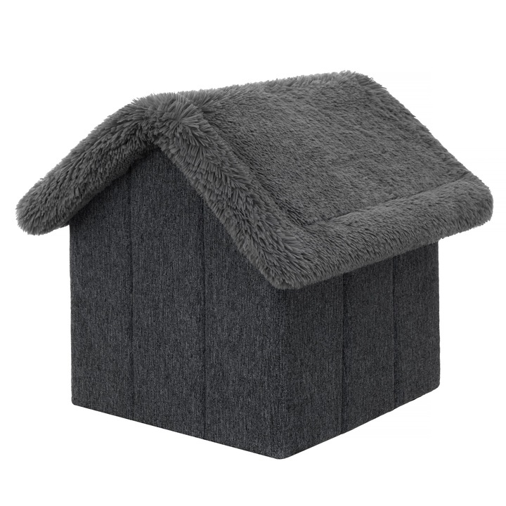 Buda Domek Budka Kojec dla małego Psa z Poduszką i Futerkiem R2 38x44x45 cm