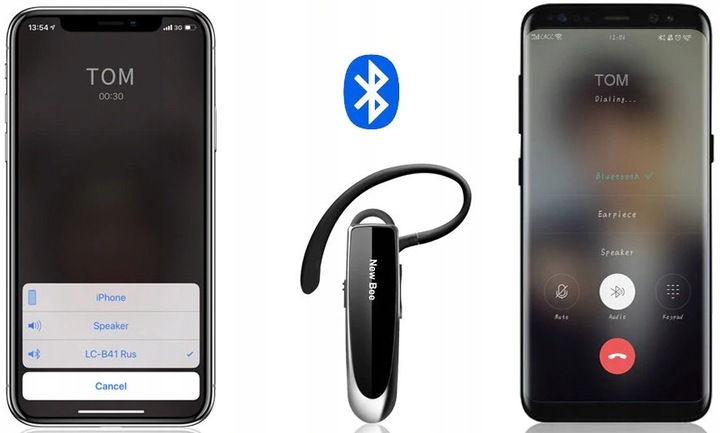 SŁUCHAWKA DO UCHA BLUETOOTH DLA KIEROWCY TIRA AUTA KURIERA DOSTAWCY LEKKA