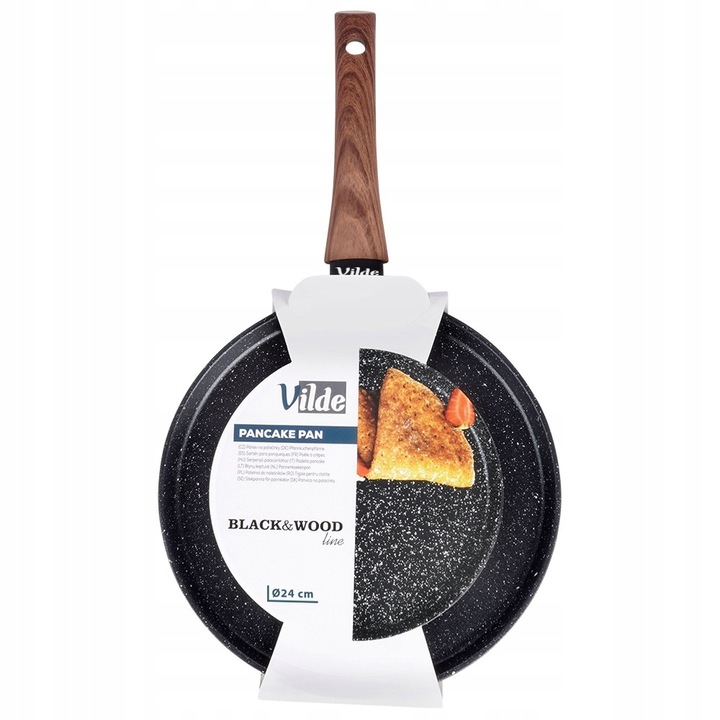 Patelnia GRANITOWA do naleśników placków omletów niska płaska 24 cm VILDE