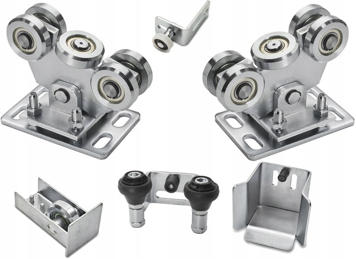 ROLKI DO BRAMY PRZESUWNEJ 80x80 5 ROLEK METALOWE SOLIDNE 600KG ZESTAW WDB