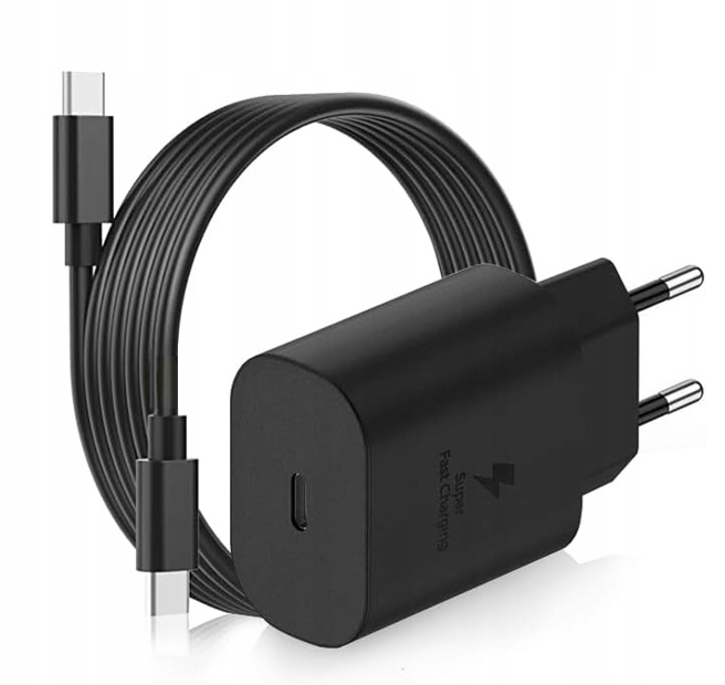SZYBKA ŁADOWARKA DO TELEFONU SAMSUNG KOSTKA PD 45W + KABEL USB-C 2M