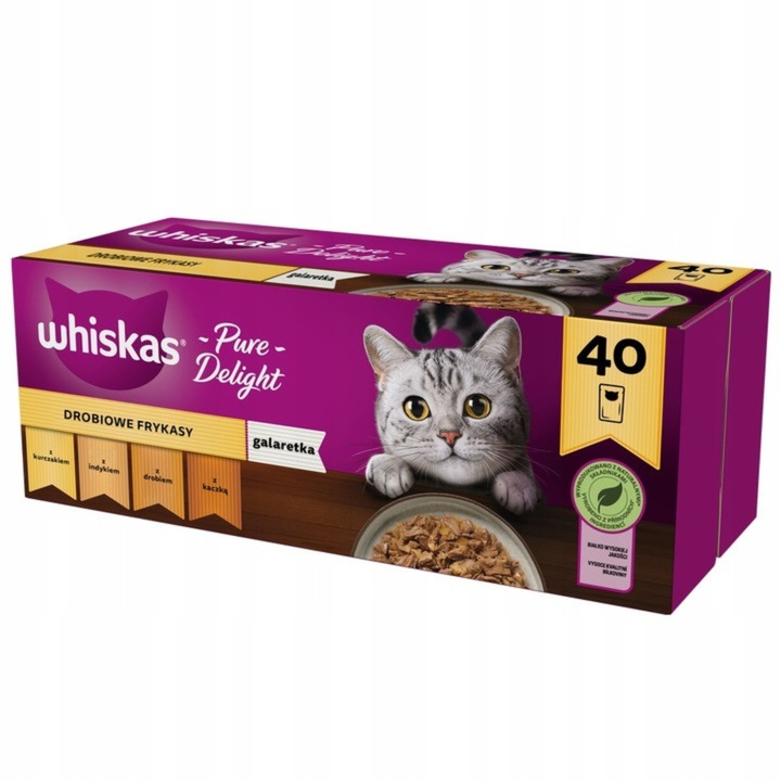 MOKRA KARMA WHISKAS DROBIOWE FRYKASY W GALARETCE 40X85G