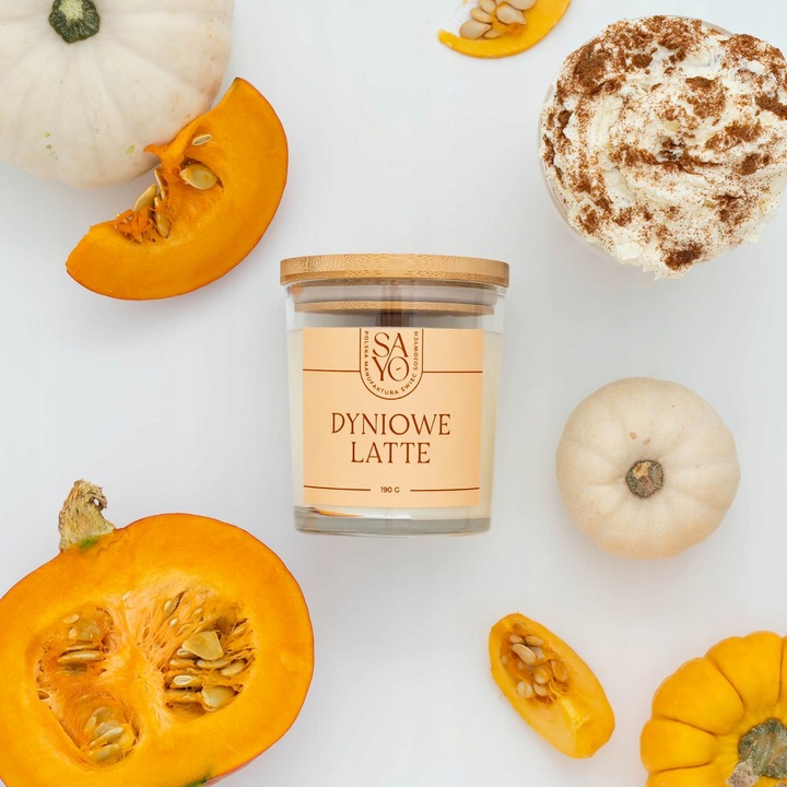 DYNIOWE LATTE PUMPKIN SPICE ŚWIECA SOJOWA DYNIA ŚWIECZKA ZAPACHOWA