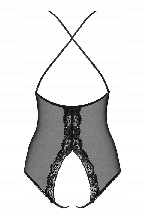 OBSESSIVE 841-TED Pikantne body *S/M* czerń