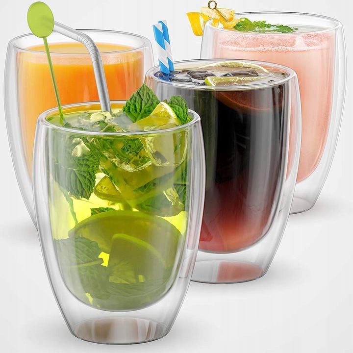 6x SZKLANKI TERMICZNE DO KAWY LATTE DRINKÓW 350ml ATESTOWANE