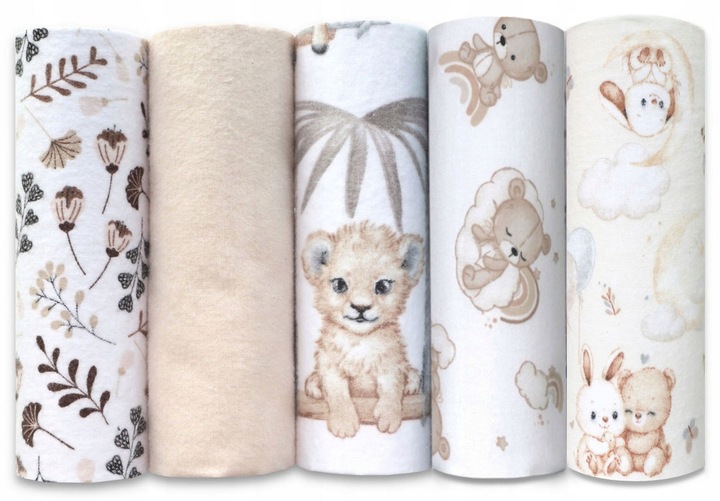 PIELUCHA pieluszka FLANELOWA 5-PAK ZESTAW 5 SZTUK kolorowe grube z FLANELI