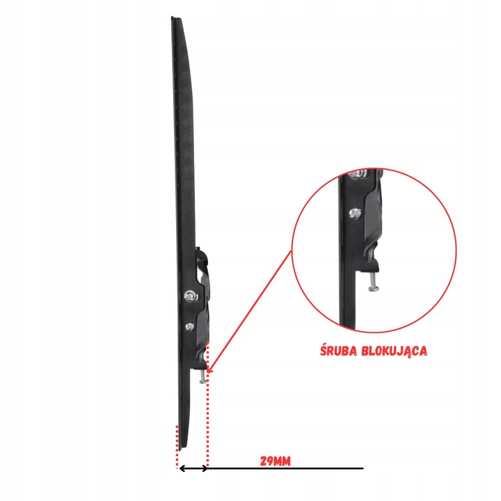 UNIWERSALNY UCHWYT TV SLIM WIESZAK DO TELEWIZORA PŁASKI SCIENNY 32-75 CALI
