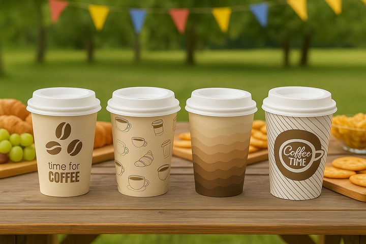 KUBKI PAPIEROWE DO KAWY 250ml + WIECZKA 100 szt