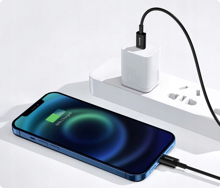BASEUS KABEL USB-C SZYBKIE ŁADOWANIE PRZEWÓD DO LIGHTNING IPHONE PD 20W 1M