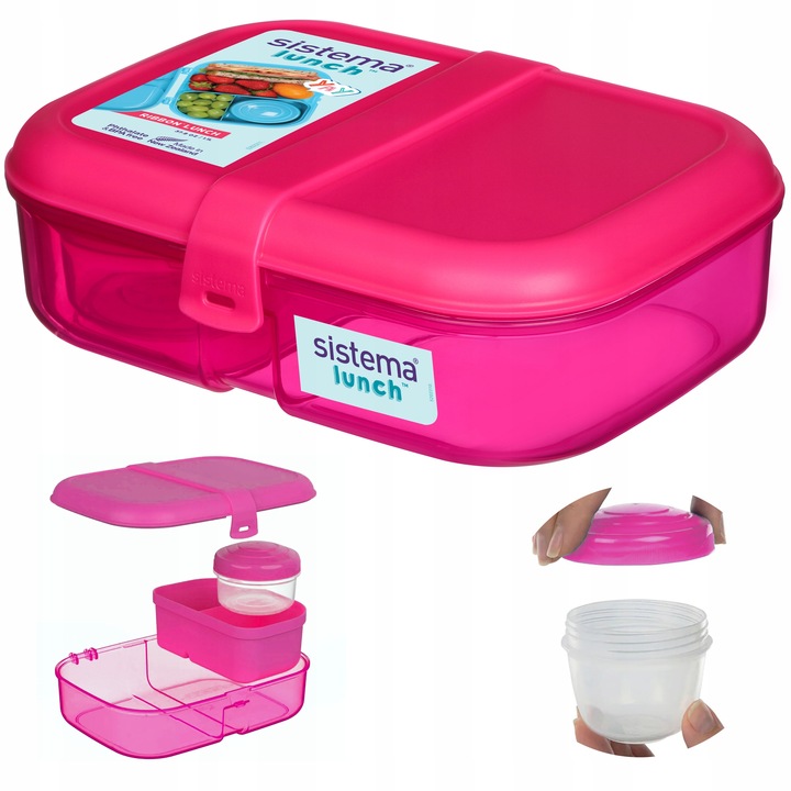 ŚNIADANIÓWKA SISTEMA LUNCHBOX POJEMNIK SOS BOX BENTO 1100ML Z PRZEGRÓDKAMI