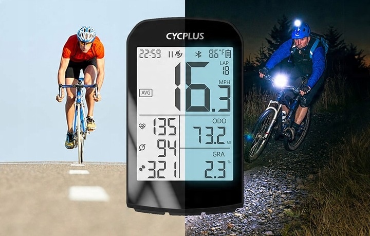 Cycplus Komputer Rowerowy Adv M1 V3.0 Bezprzewodowy Wodoodporny Gps Ant+