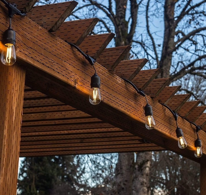 GIRLANDA OGRODOWA zewnętrzna ŁAŃCUCH ŚWIETLNY 20m + ŻARÓWKI 20x E27 LED