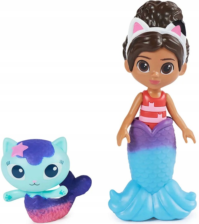 KOCI DOMEK GABI DUŻY ZESTAW BASEN 2 FIGURKI GABI SYRENKOTKA + ZJEŻDŻALNIA