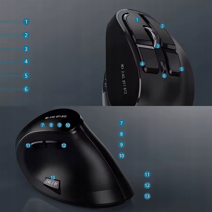 Myszka wertykalna RENEW FORCE pionowa MYSZ bezprzewodowa WiFi Bluetooth PRO