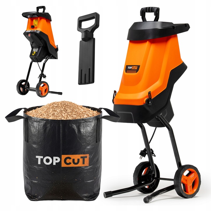 ROZDRABNIACZ DO GAŁĘZI NOŻOWY ELEKTRYCZNY 2600W RĘBAK DO DREWNA WOREK