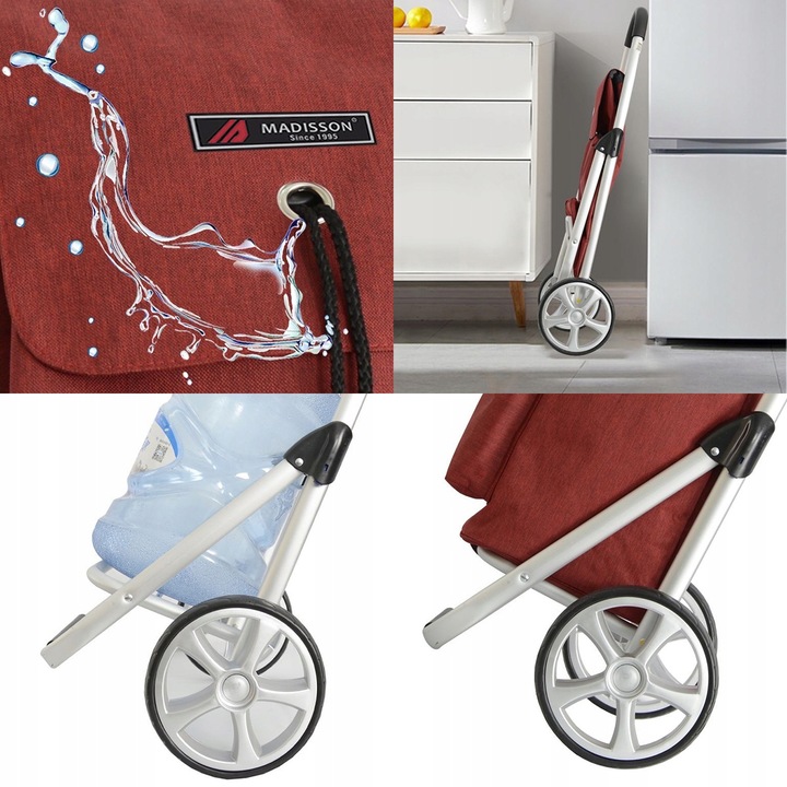 Torba wózek na zakupy na dużych kółkach z termokieszenią 50l