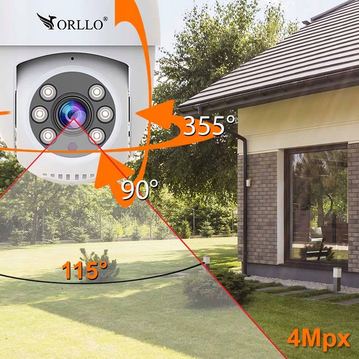 Kamera IP WiFi Zewnętrzna Obrotowa Bezprzewodowa 4Mpx ORLLO TZ2 PRO +GRATIS