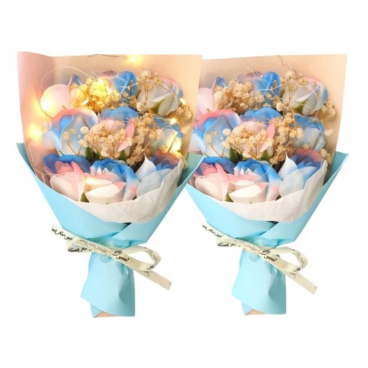 FLOWER BOX MYDLANE RÓŻE BUKIET W PUDEŁKU LED PREZENT NA DZIEŃ