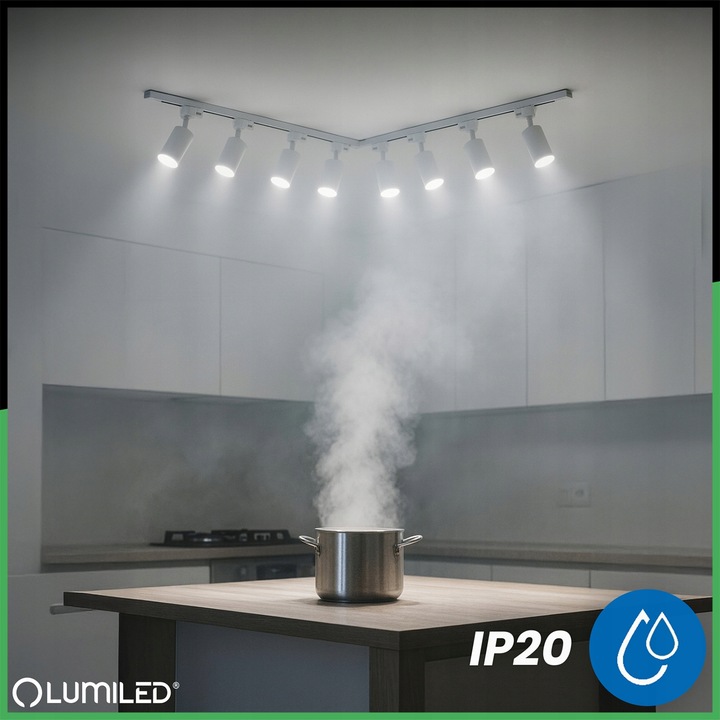 Zestaw Szynoprzewód Szyna 4m + 8x Lampa Reflektor GU10 230V Sufitowa