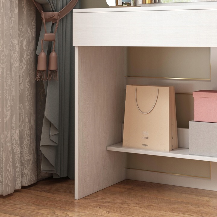 TOALETKA KOSMETYCZNA MAKIJAŻU WIZAŻU Z LUSTREM LED NOWOCZESNA LOFT GLAMOUR