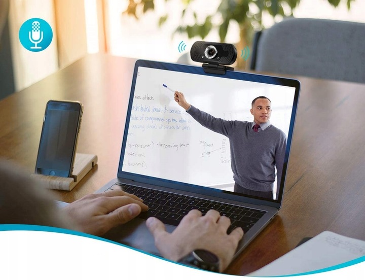 KAMERKA KAMERA INTERNETOWA DO LEKCJI SKYPE FULL HD TEAMS DO LAPTOPA PC