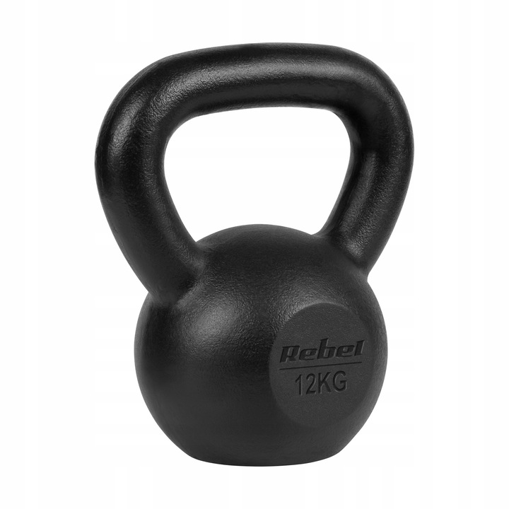 Kettlebell żeliwny 12kg kettle hantel obciążenie odważnik do ćwiczeń Rebel