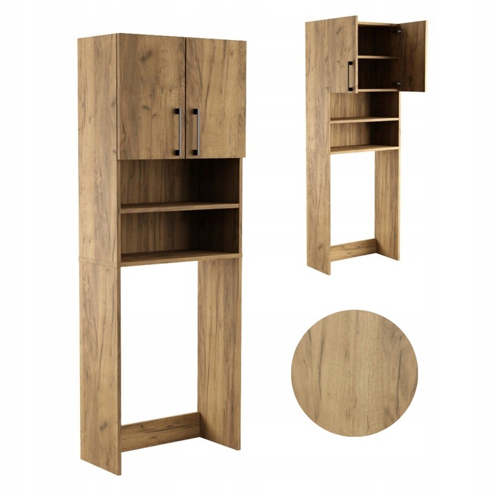 Szafka Łazienkowa Nad Pralkę Suszarkę Słupek Regał Zabudowa AGD Dąb