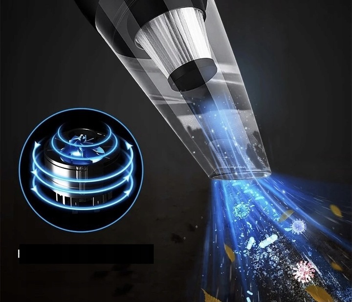 Mocny Odkurzacz Samochodowy Ręczny 120W Mocny Filtr Bezworkowy + Kabel