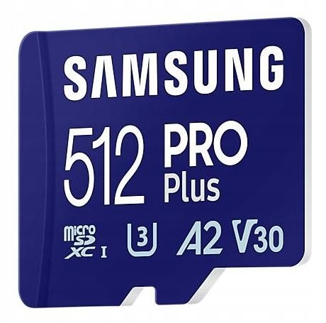 Samsung PRO Plus microSDXC 512GB U3 A2 V30 180 MB/s Adapter Karta pamięci