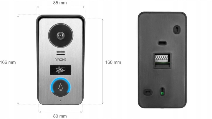 WIDEODOMOFON WiFi Domofon Full HD Czytnik BRELOKI Brama 7" + APLIKACJA