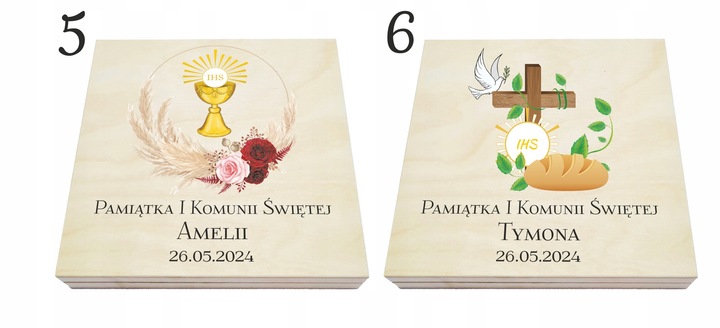 Pamiątka Pierwszej Komunii Świętej pudełko prezent kartka komunia