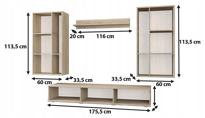 Meblościanka CUBE biały mat meble pokojowe