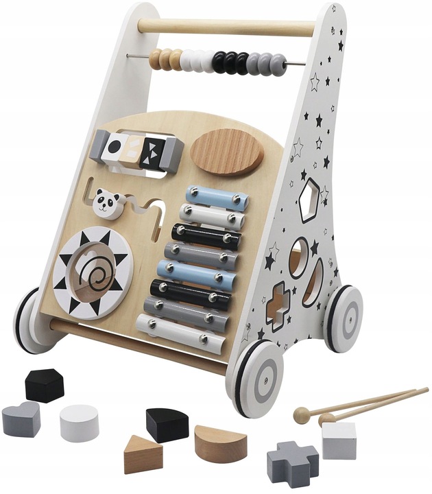 DREWNIANY CHODZIK PCHACZ JEŹDZIK SORTER MONTESSORI NAUKA EDUKACYJNY