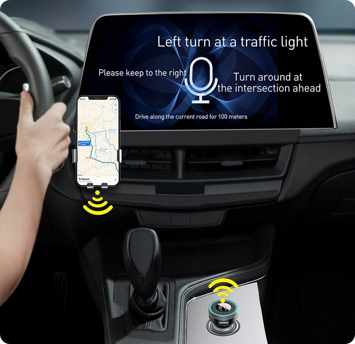 BASEUS TRANSMITER FM BLUETOOTH ŁADOWARKA SAMOCHODOWA USB 2.4A PD TF AUX