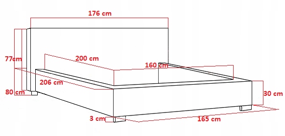 Łoże tapicerowane SLIM 160 łóżko ze stelażem