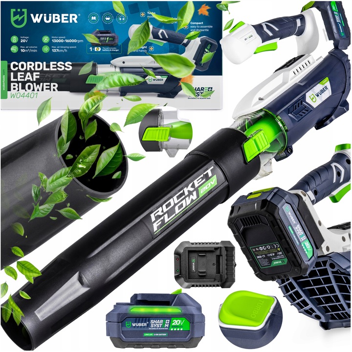 AKUMULATOROWA DMUCHAWA OGRODOWA DO LIŚCI ŚNIEGU AKUMULATOR 4.0 AH