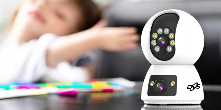 WĘWNĘTRZNA KAMERA WIFI OBROTOWA NIANIA SZEROKI KĄT 2 OBIEKTYWY 2Mpx TUYA