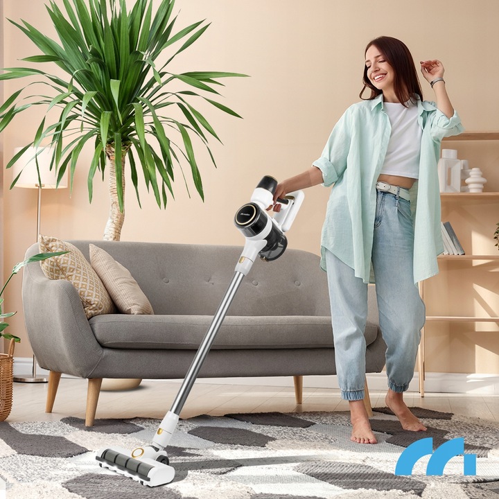 ODKURZACZ BEZPRZEWODOWY PIONOWY BEZWORKOWY ELEKTROSZCZOTKA LED 3W1