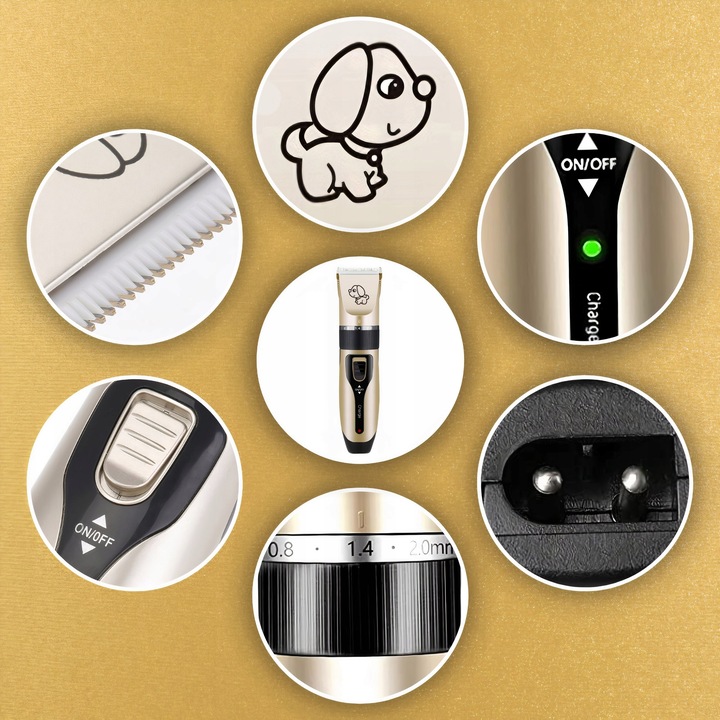 MASZYNKA DO STRZYŻENIA PSÓW PSA GOLARKA ZESTAW 11e