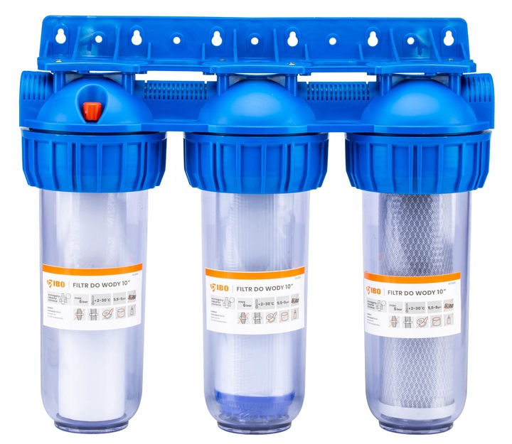 FILTR DO WODY WSTĘPNY KORPUS OBUDOWA FI 1'' GW 3-STOPNIOWY +WKŁADY