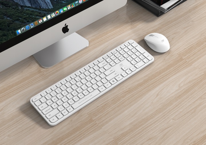 PEŁNOWYMIAROWA BEZPRZEWODOWA KLAWIATURA BLUETOOTH MEMBRANOWA BIAŁA