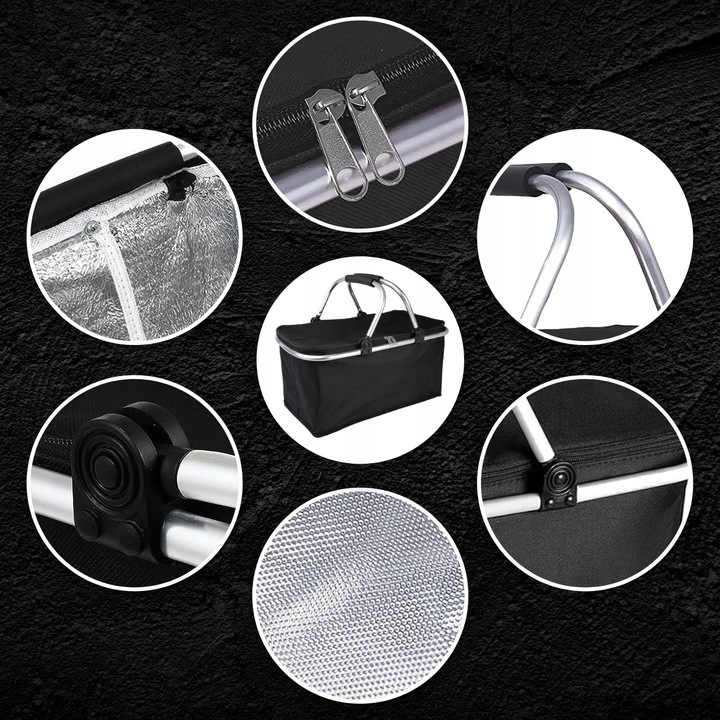 KOSZ PIKNIKOWY SKŁADANY KOSZYK TERMICZNY NA ZAKUPY PIKNIK RÓŻNE WZORY