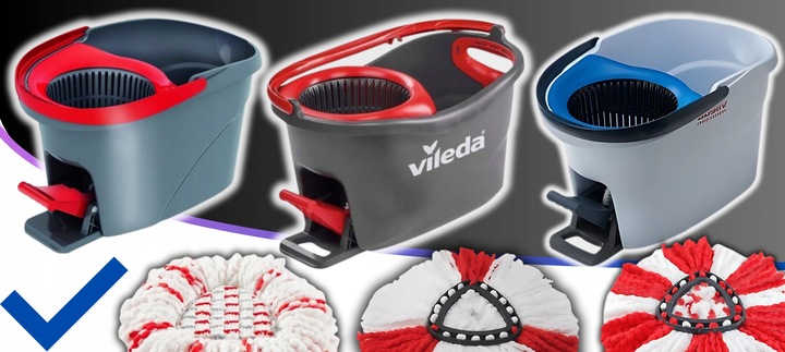 4x WKŁAD NAKŁADKA DO MOPA OBROTOWEGO VILEDA TURBO NOWY MODEL MOPOWANIE 3W1