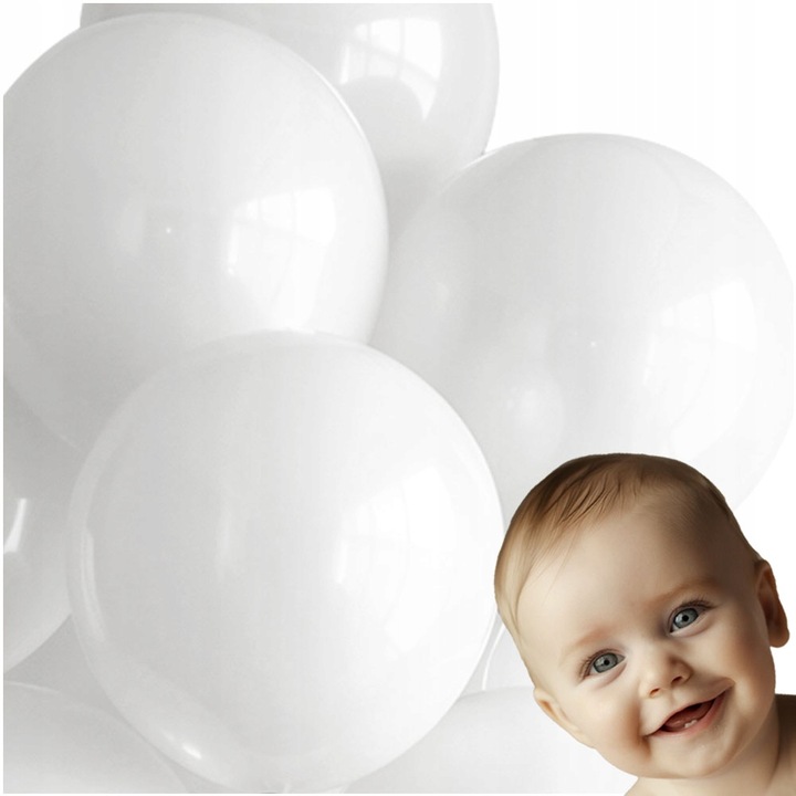 Balony Białe Duże Dekoracje Komunijne Zestaw Balonów Ślub Komunia